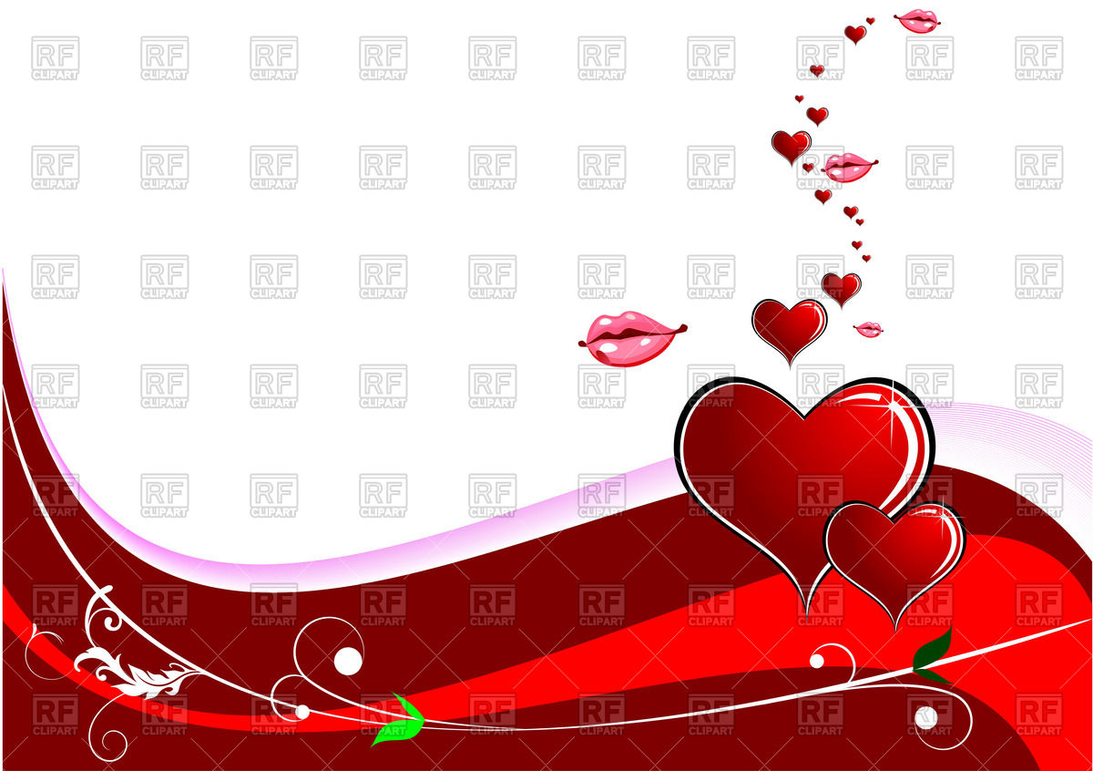 1200x846 Valentine`s Day Background With Hearts And Lips Vector Image
