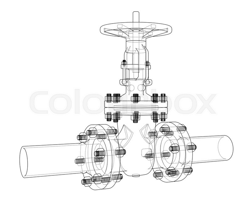 800x649 Industrial Valve. Vector Illustration Isolated On White Background