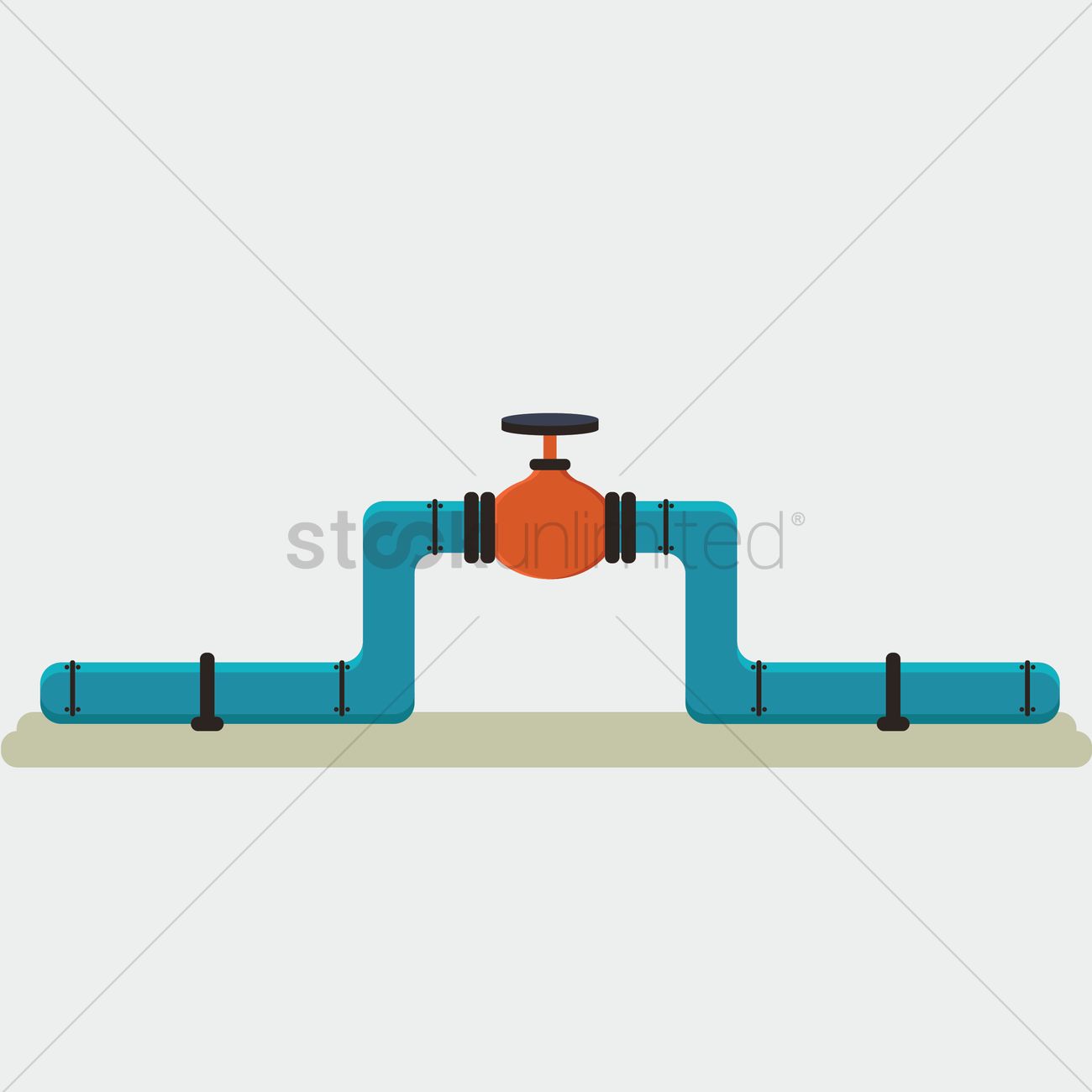 1300x1300 Pipe Valve Vector Image