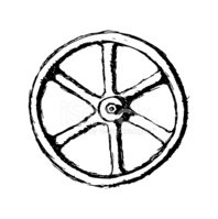 198x199 Wheel Or Valve, Vector Sketch Illustration Stock Vectors