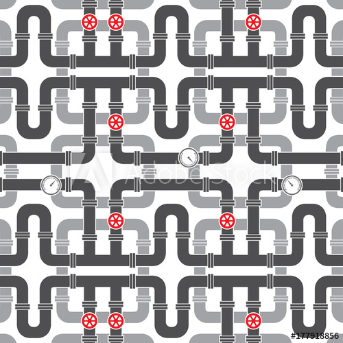 500x500 Background Pattern With Pipe With Valve Vector Illustration