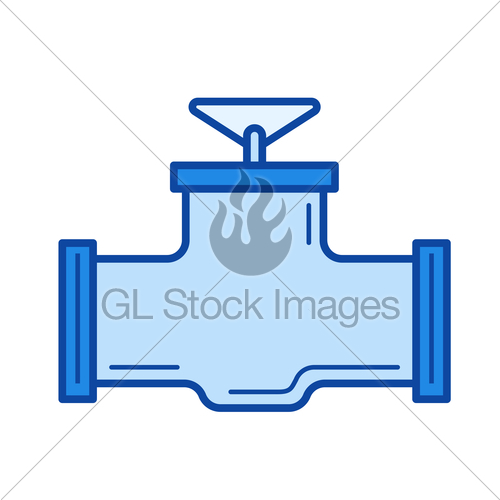 500x500 Industrial Valve Line Icon. Gl Stock Images