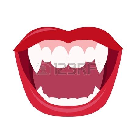 450x450 Vampire Mouth Isolated On White Background Vector Teeth Template
