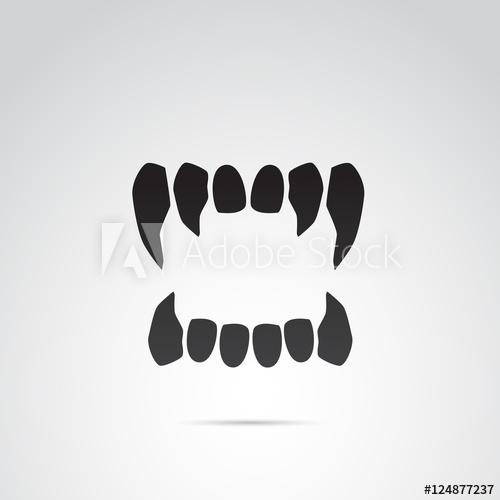 500x500 Vampire Tooth Vector Icon.