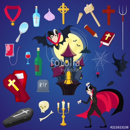 500x500 Vampire Vector Cartoon Dracula Character In Scary Halloween