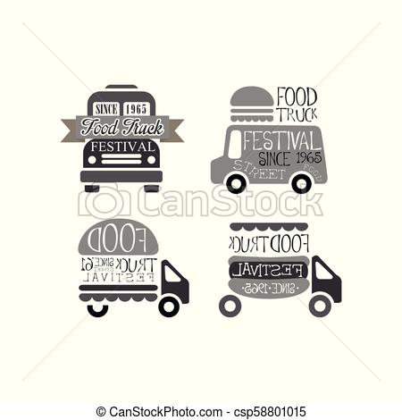 450x470 Vector Set Of Original Logo Templates For Food Truck Festival