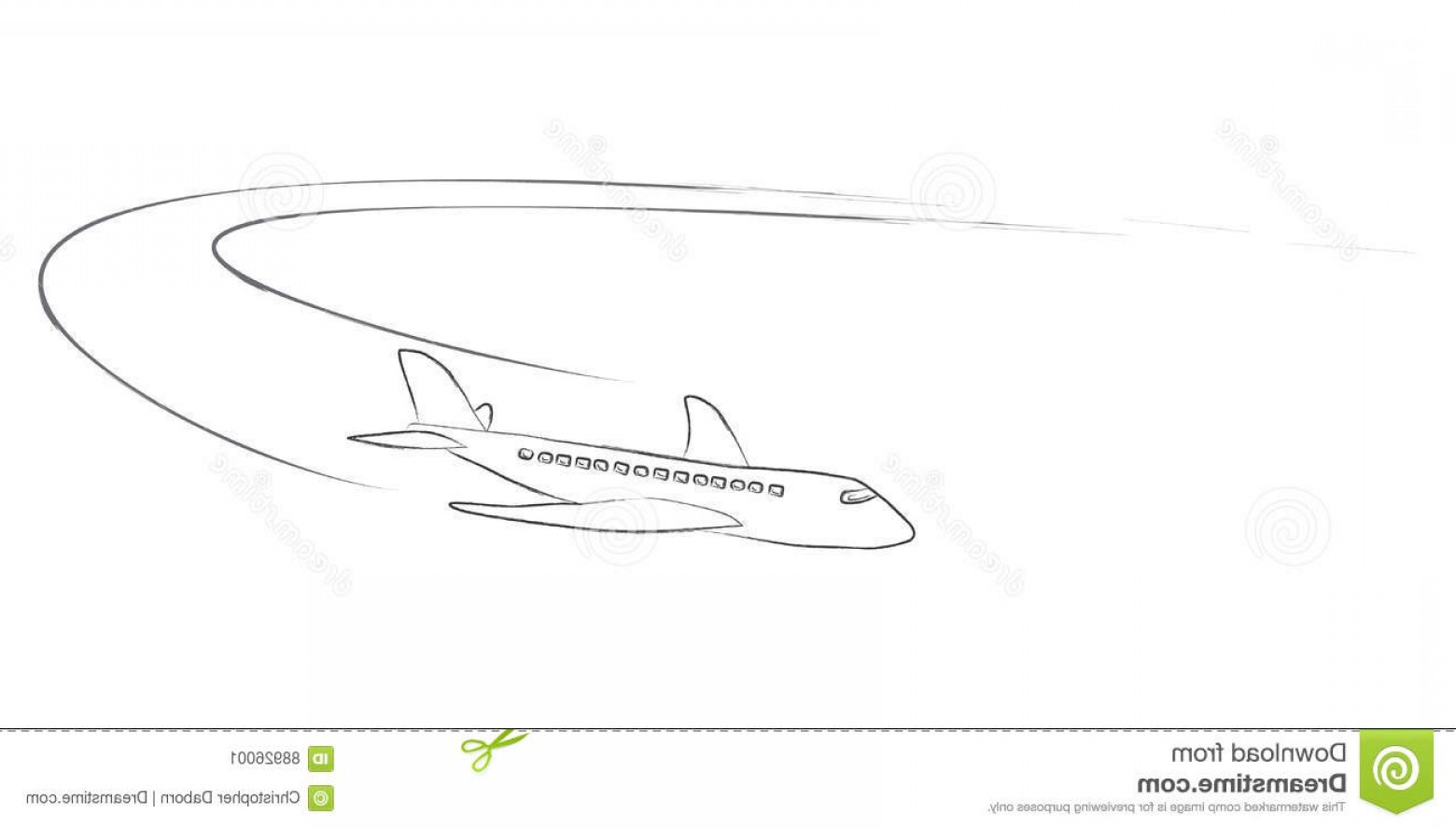 1560x888 Stock Illustration Jet Airplane Vapor Trails Hand Drawn Style