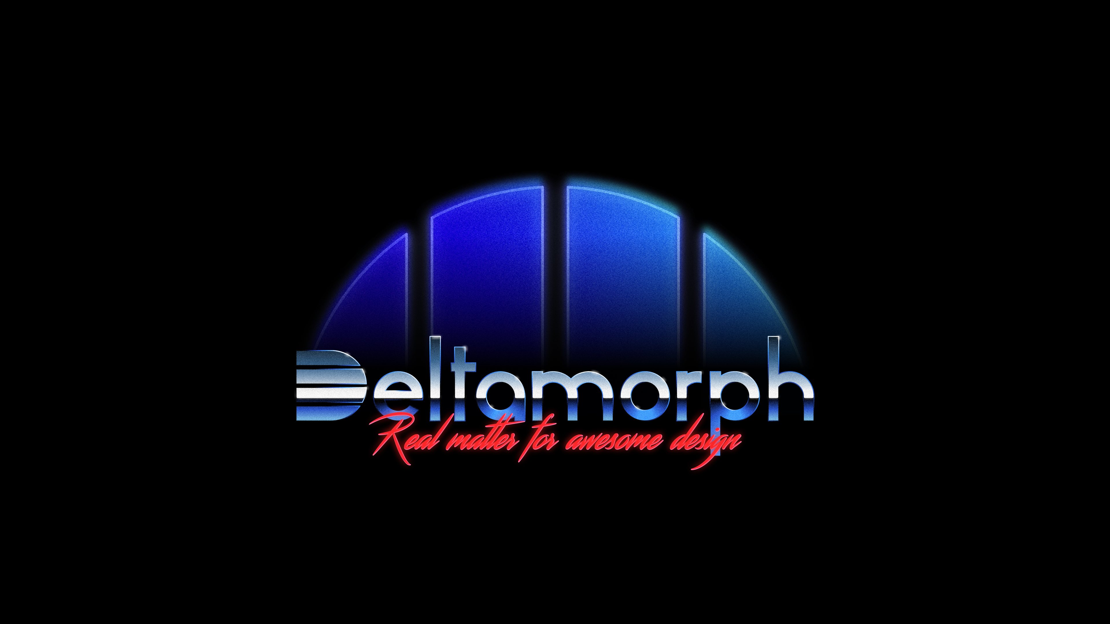 3840x2160 Vector Illustration, Vaporwave Style Variation Of The Deltamorph Logo