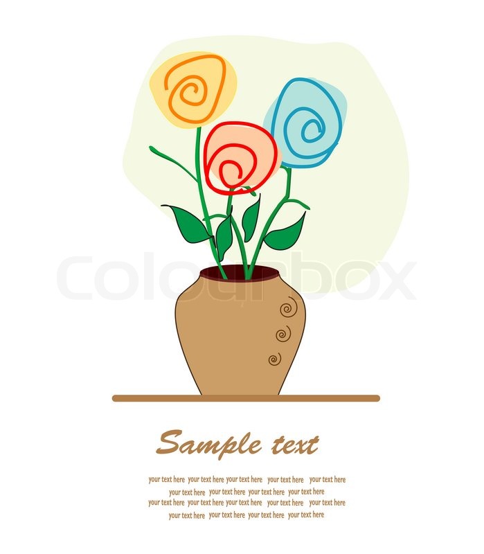 699x800 Flowers In A Vase. Vector Illustration Stock Vector Colourbox