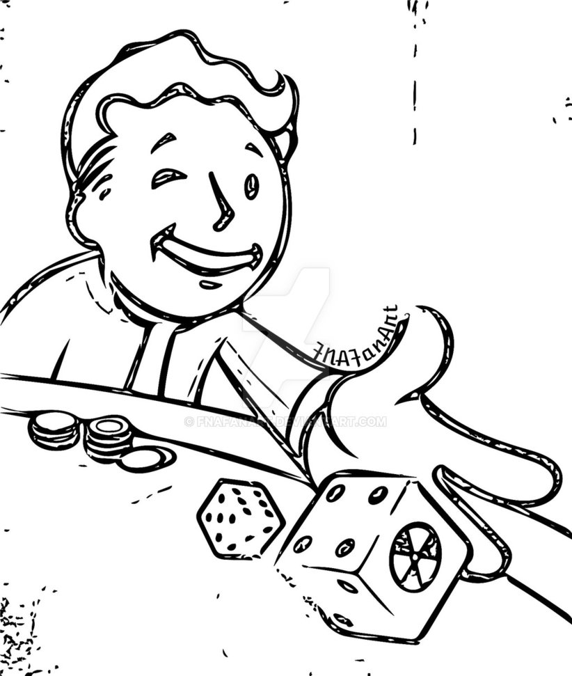 822x971 Vault Boy Rolling Dice Vector By Fnafanart