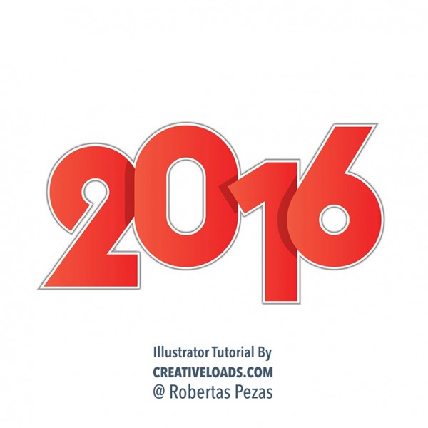 600x600 Free Vector Red New Year 2016 Digits