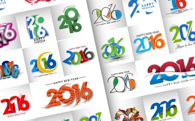 400x250 Vector. Inscription 2016 Vector 10