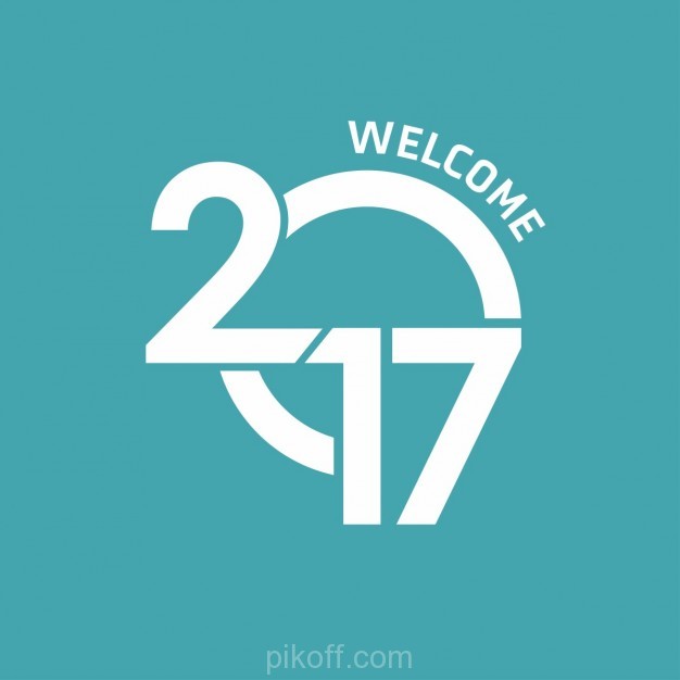 626x626 Ai] New Year 2017, Blue Background Vector Free Download