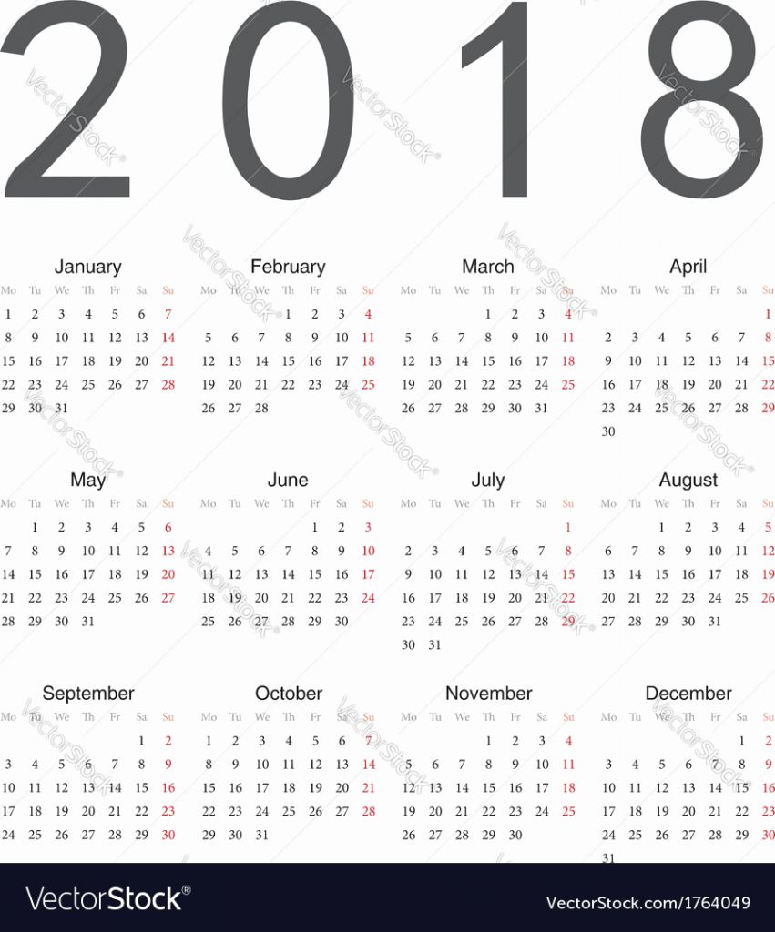 Vector 2018 Calendar at GetDrawings | Free download