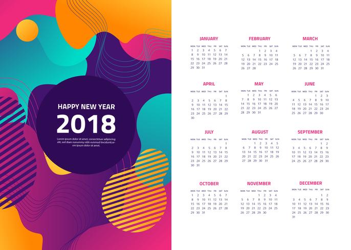 686x490 Free Abstract 2018 Calendar Vector