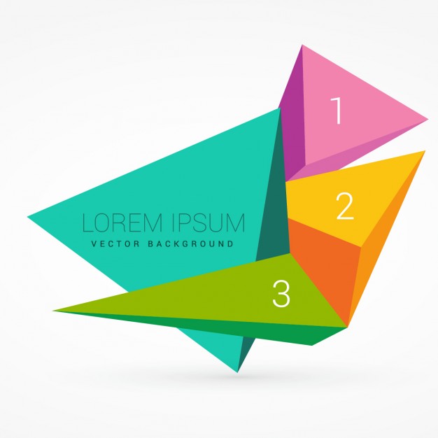 626x626 3d Triangular Shapes With Numbers Vector Free Download