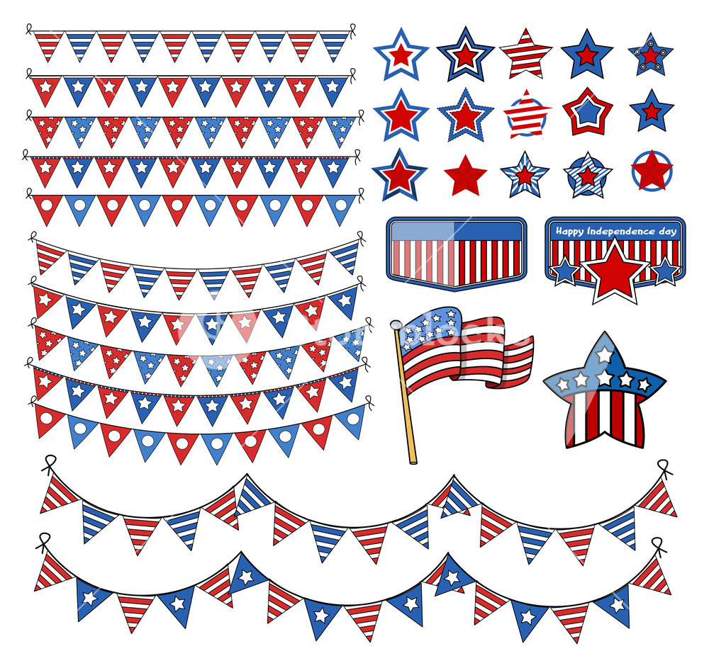 1000x943 Design Elements 4th Of July Vector Illustration Royalty Free Stock