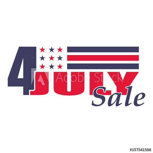 500x500 Vector Fourth Of July Usa Independence Day Sale. Design Template