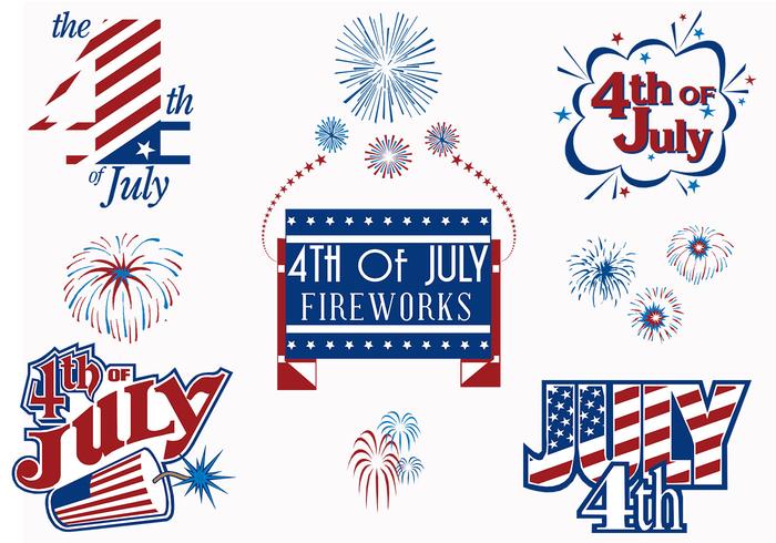 700x490 4th Of July Fireworks Vector Pack