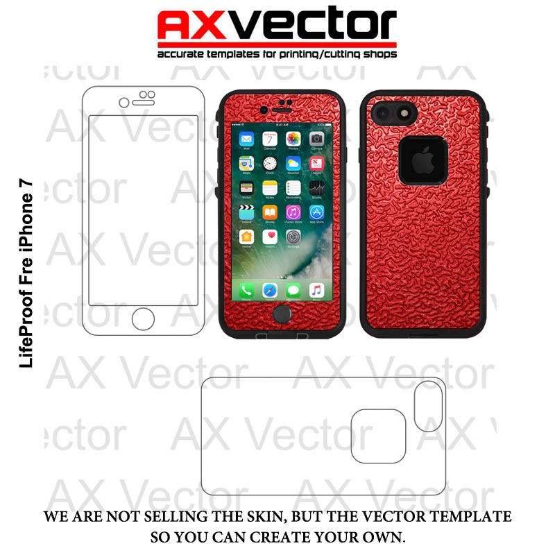 800x800 Lifeproof Fre Iphone 7 And 8 Vector Template, Vector Contour