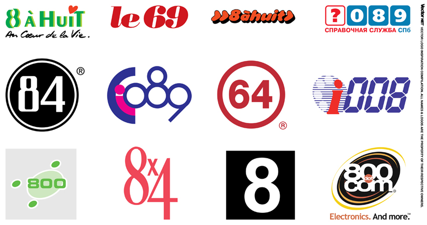 850x447 Logo Design Inspiration Vector Number Logos 4, 5, 6, 7, 8, 9