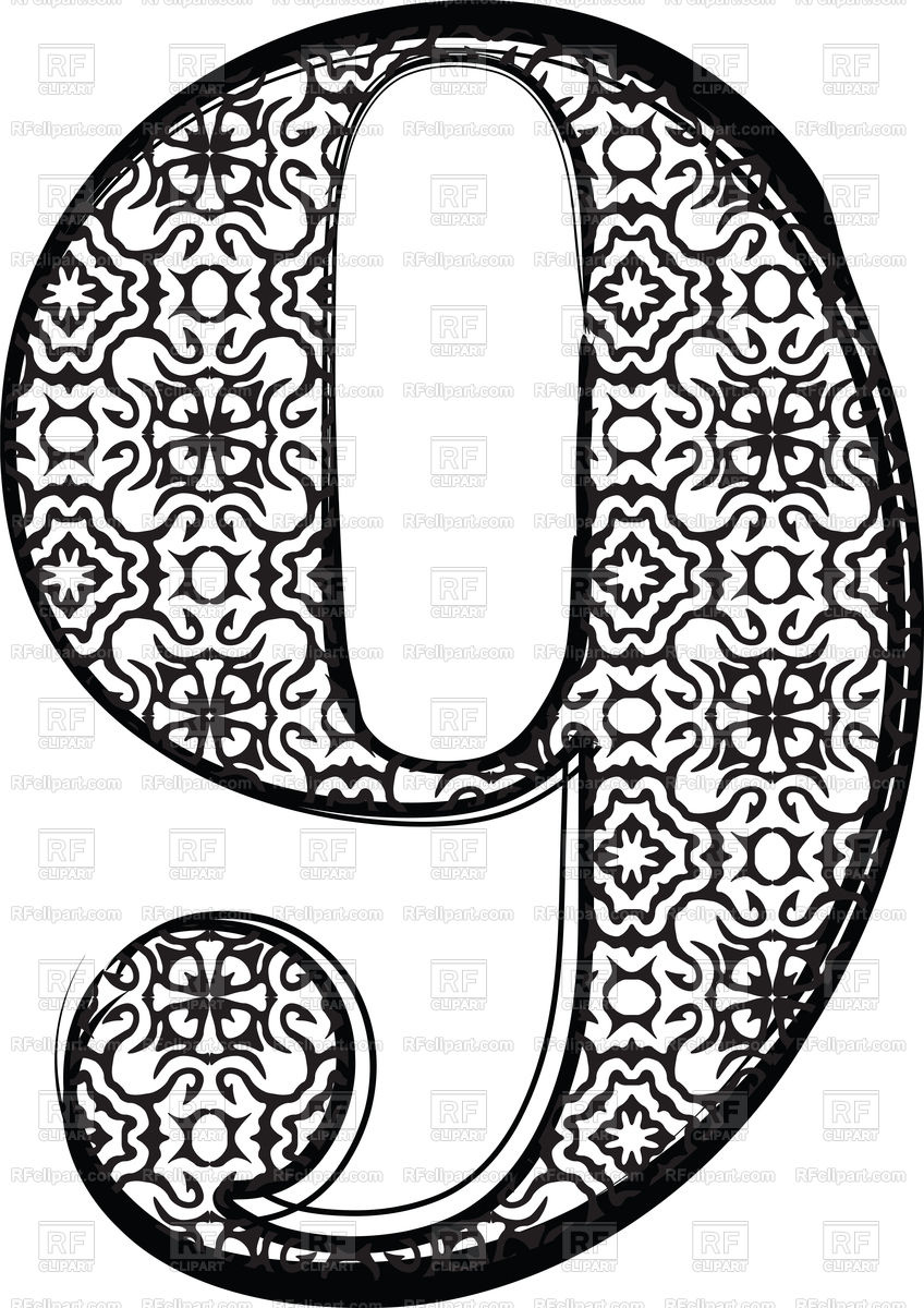 848x1200 Fashion Font Number 9 Vector Image Vector Artwork Of Fonts
