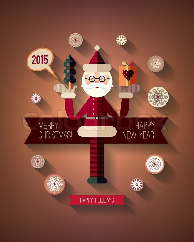 641x800 Flat Design Concepts For Merry Christmas And Happy New Year Cards