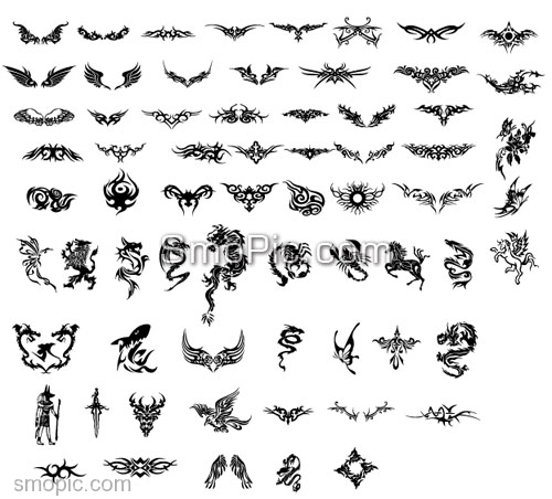 500x452 Vector Tattoo Phoenix Wings Dragon Butterfly Scorpion Illustrator