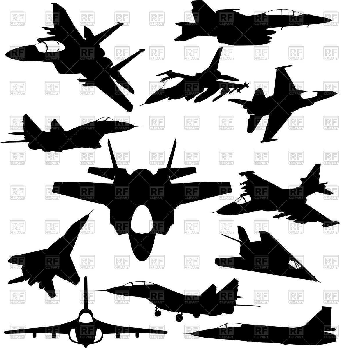 1175x1200 Military Jet Fighter Silhouettes Vector Image Vector Artwork Of
