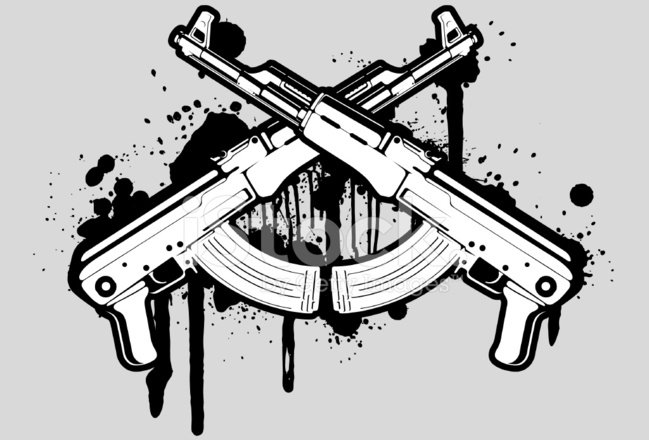 649x440 Vetor Ak 47 Stock Vector