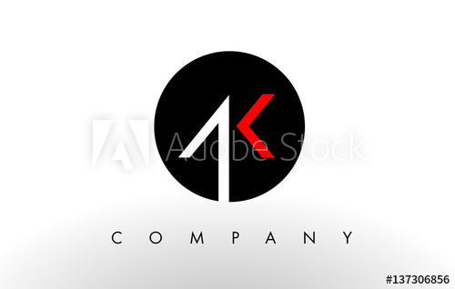 500x318 Ak Logo. Letter Design Vector.