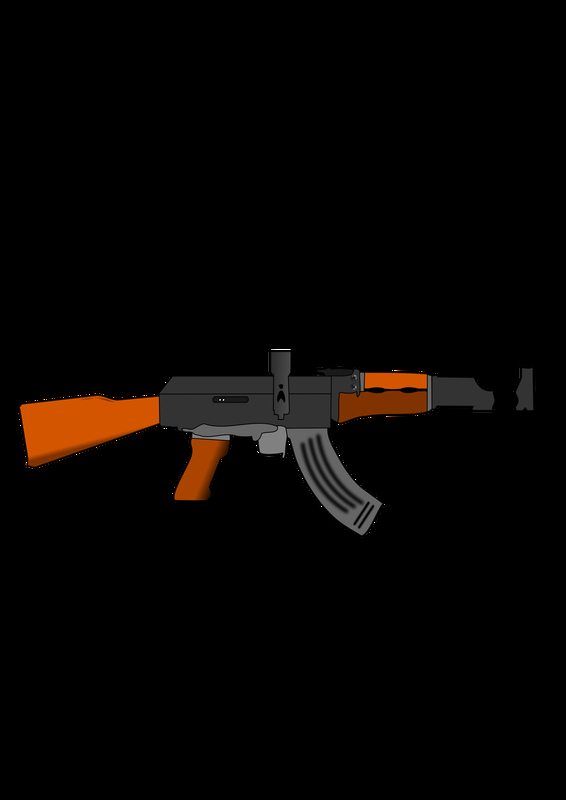 566x800 Ak 47 Gun Vector Clipart Image