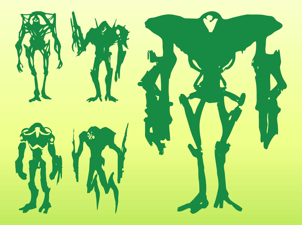 1024x765 Alien Monster Silhouettes Vector Art Amp Graphics