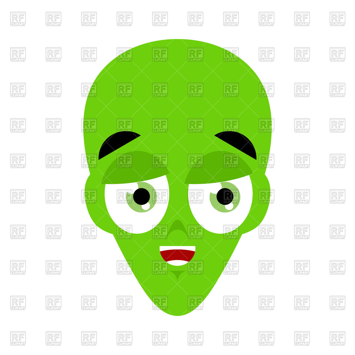 1200x1200 Green Cartoon Alien Face Vector Image Vector Artwork Of People