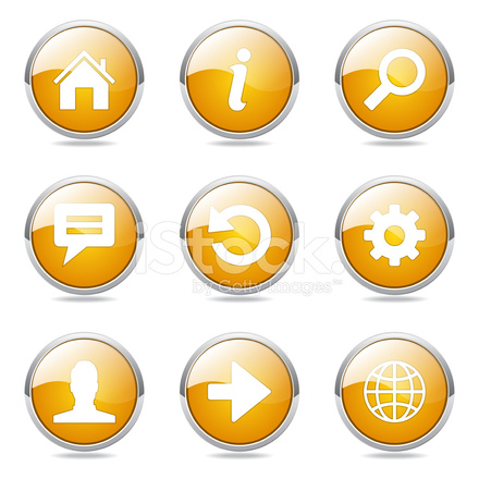 440x440 Web Internet Vector Amarillo Icon Set Stock Vector