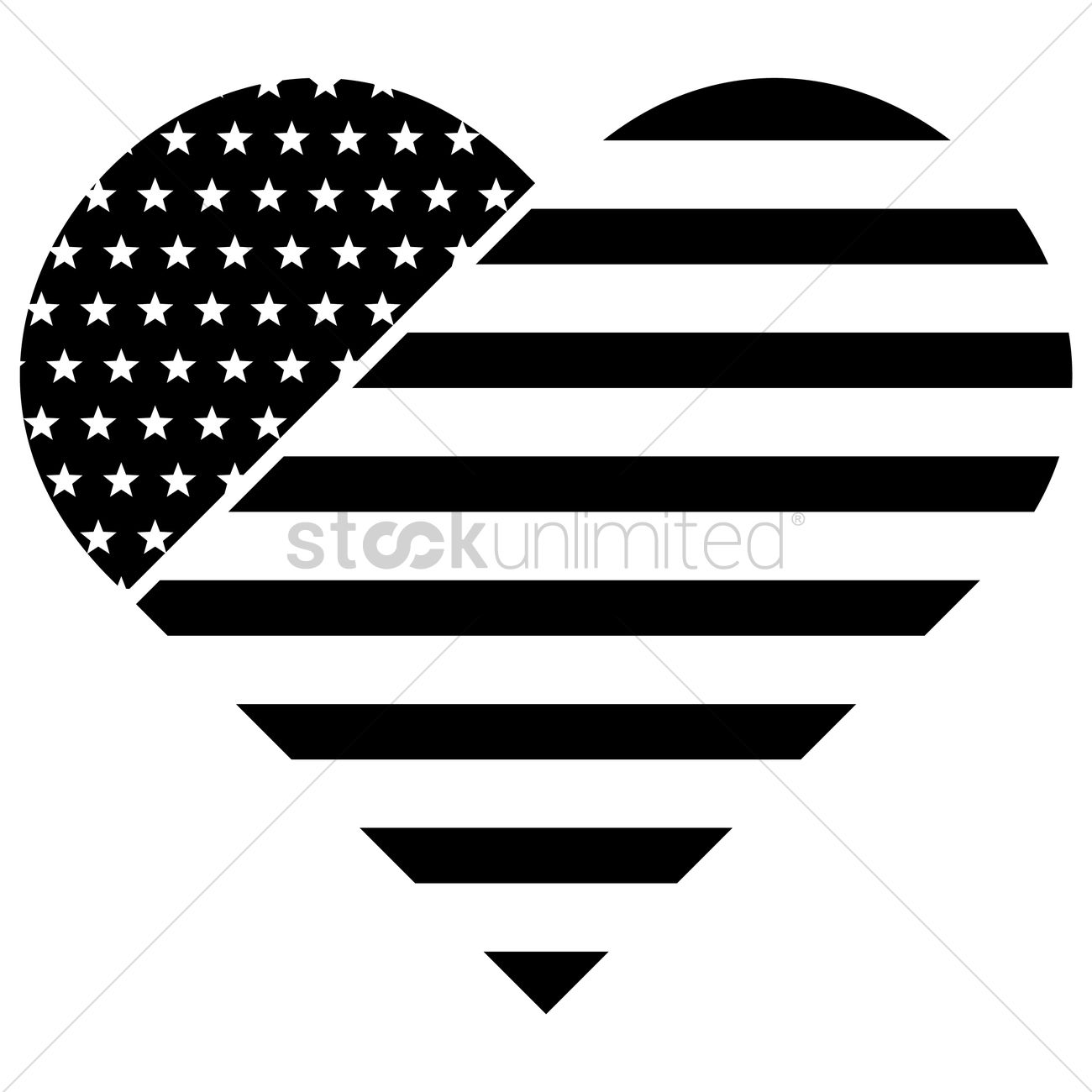 1300x1300 American Flag In Heart Shape Vector Image
