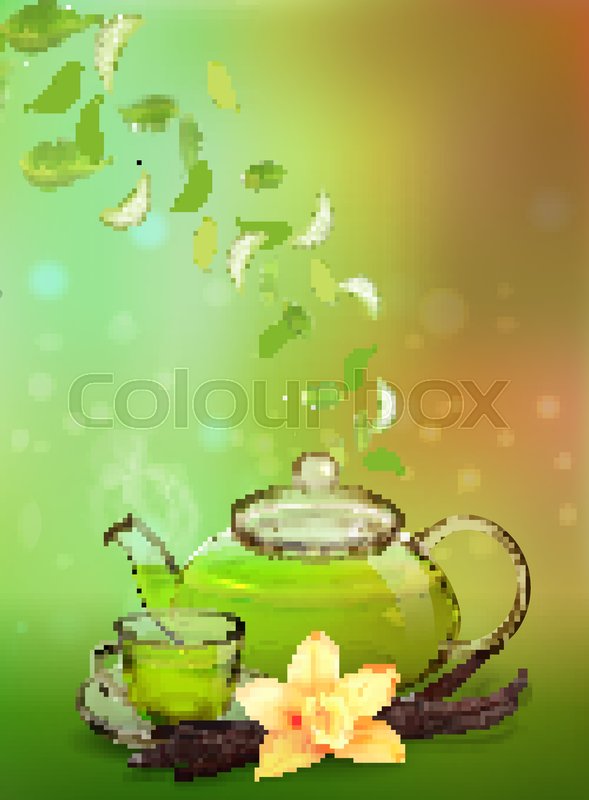 589x800 Vanilla Tea. Tea Advertising Flyer, Poster Or Banner Template