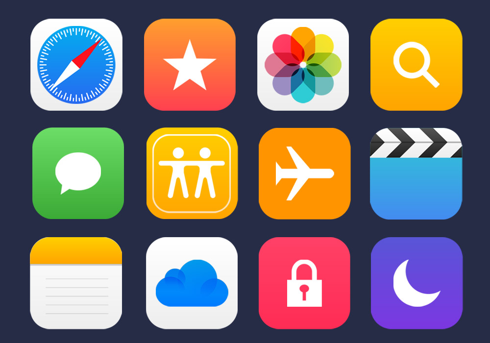 1000x700 36 Apple Apps Vector Icons