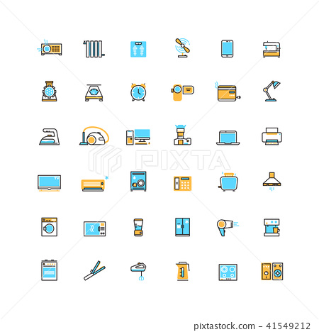 450x468 Home Appliances And Electronics Devices Vector Icons
