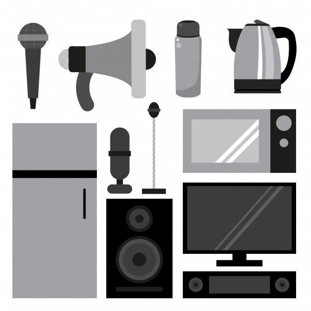 626x626 House Appliances Collection Vector Free Download