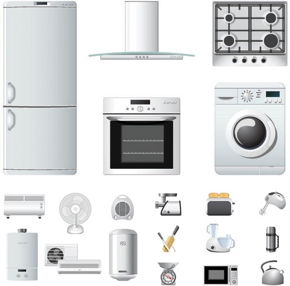 591x583 Household Appliances Icons Vector Free Vector In Encapsulated