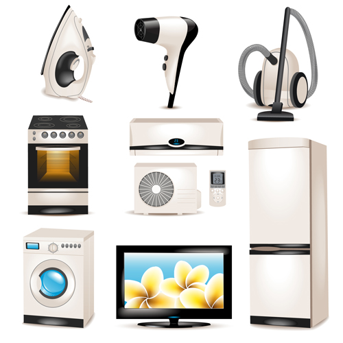 500x500 Realistic Household Appliances Vector Illustration 03 Free Download