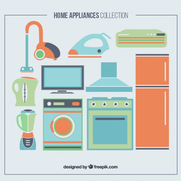 626x626 Set Of Home Appliances In Colors Vector Premium Download