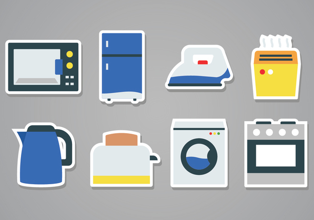 632x443 Free Home Appliances Sticker Icons Free Vector Download 379709