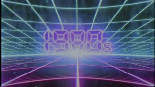 320x180 Retro 80s Vhs Tape Video Game Intro Landscape Vector Arcade
