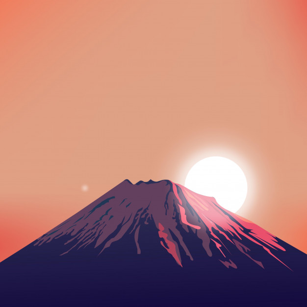 626x626 Evening Mountain Vector Art Vector Premium Download