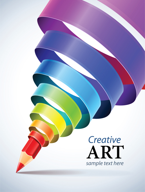500x663 Creative Ribbons Cone Art Background Vector 04 Free Download
