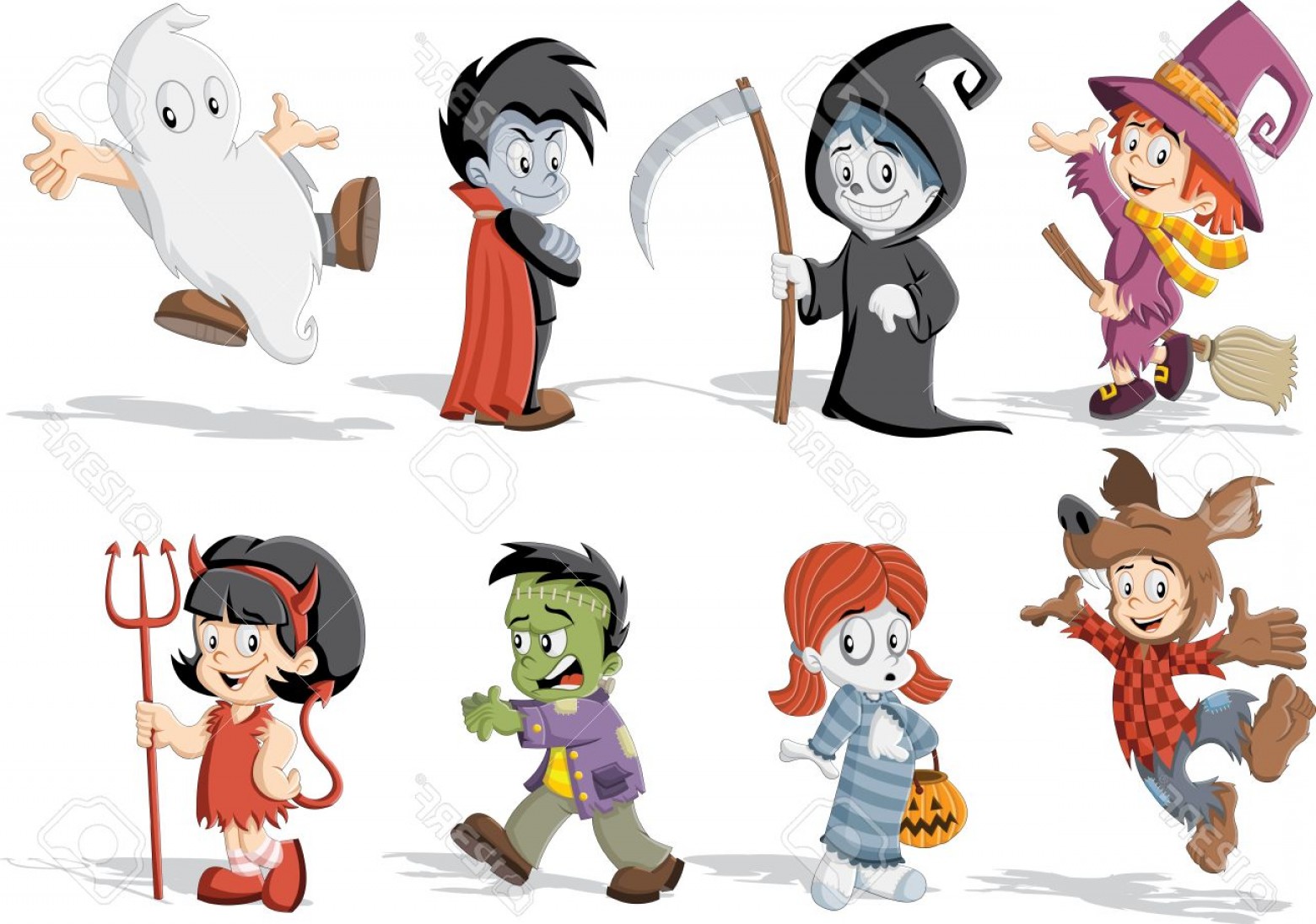 1560x1096 Photostock Vector Cartoon Children Wearing Costumes Of Classic