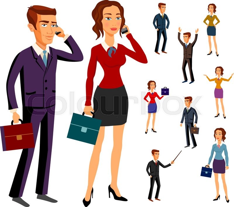 800x710 Set Characters For Use In Design. Office Team. Vector. Art Man