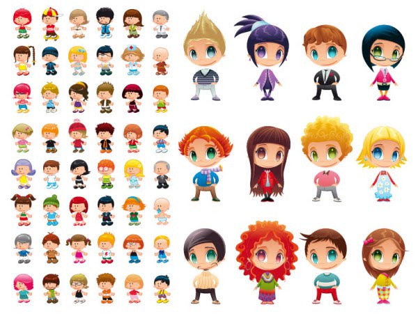 600x451 Vector Art Cute Cartoon Characters Vector Material